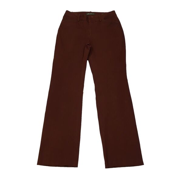 Eddie Bauer Womens 6 Blakely Fit Bootcut Dress Pants Cotton Stretch Burgundy - Picture 1 of 15